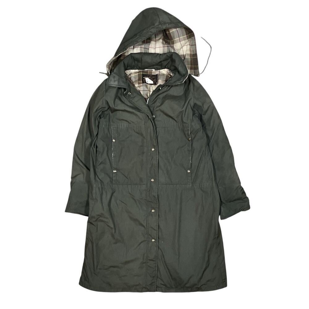 Vintage Eddie Bauer Goose‎ Down Long Coat Womens 80s 90s Hood Distress Grunge
